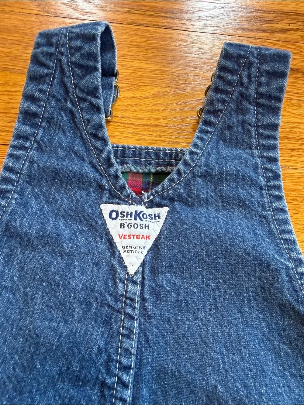 Osh Kosh Vintage Flannel Lined Denim Overalls Coveralls 24 Mo Toddler Youth